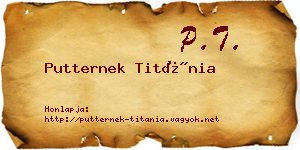 Putternek Titánia névjegykártya